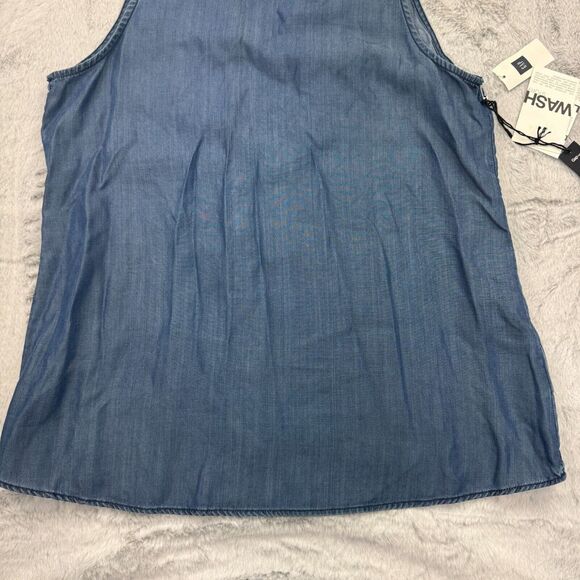Gap Tank Top Womens Medium Blue Lyocell Naturally Soft Sleeveless Round Neck - Picture 3 of 11